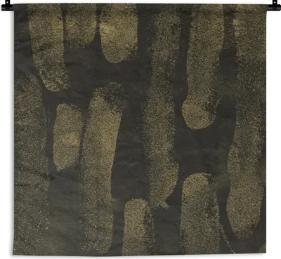Produktbild von MuchoWow® Wandteppich Wandbehang Gold - Schwarz - Luxus 60x60 cm Tapisserie Dekoration Wandtuch - Dekorationen - Wand Decke