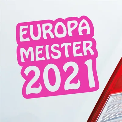 Produktbild von Auto Aufkleber Europameister 2021 Fußball 12x11 cm Pink Sticker Heckscheibenaufkleber