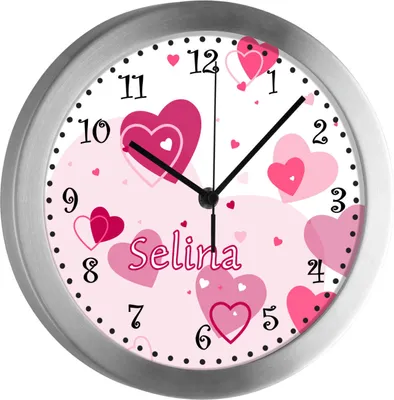 Produktbild von Kinderzimmer Funkwanduhr, Funkuhr Wanduhr Kinder, Herz rosa 25 cm