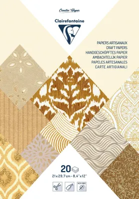 Produktbild von Clairefontaine 3x Papiere aus aller Welt, Block geleimt A4, 20 Blatt - 95096C