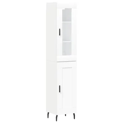 Image de Buffet haut Blanc 34,5x34x180 cm Bois d'ingénierie