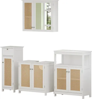 Produktbild von Badmöbel-Set Vicco Rosario Weiß 4 teilig, mit Midischrank, Model 40456