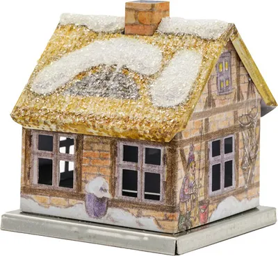 Produktbild von KNOX - Räucherhaus Jahreszeiten Backsteinhaus Winter - Größe ca. 6,5cm, für Räucherkerzen der Größe M (Standard) - 202022