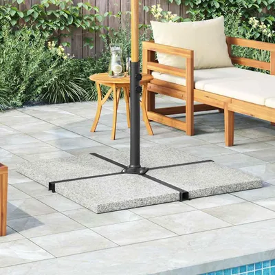 Produktbild von vidaXL Sonnenschirm-Gewichtsplatte Granit 25 kg Quadratisch Grau