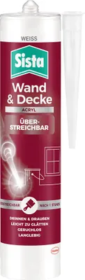 Obrázok produktu pre Sista 301902, 280 ml, Akrylový tmel, Vhodný na interiérové použitie, Vhodné pre vonkajšie použitie, Biela