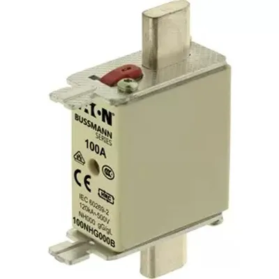 Produktbild von Eaton Sicherungseinsatz, Niederspannung, 25 A, AC 690 V, 120 kA, NH000, gL/gG, IEC, Doppelkennmelder, spannungsführende Grifflasche 25NHG000B-690