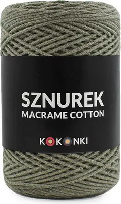 Produktbild von Kokonki Macrame Baumwollgarn 2mm, 200m Rolle, Khaki - Hochwertig & Vielseitig