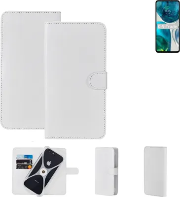 Produktbild von K-S-Trade Handy Hülle Schutz Hülle kompatibel mit Motorola Moto G52 Cover Case Bookstyle Bumper weiß 1x
