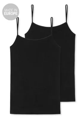 Produktbild von Schiesser Damen 2 er Pack Spaghettitop Gr. 34  schwarz