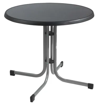 Produktbild von Gartentisch - Grau - Mecalit - Metallgestell - Ø 86 cm - klappbar