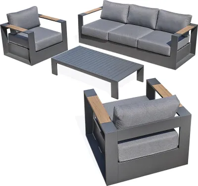 Produktbild von 5-Sitzer-Gartenmöbel ausfarbenem Aluminium HPL-Armlehnen