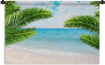 Produktbild von MuchoWow® Wandteppich Wandbehang Tropisch - Strand - Meer 150x100 cm Tapisserie Dekoration Wandtuch - Waschbar - Tapisserien - Wand-Decke
