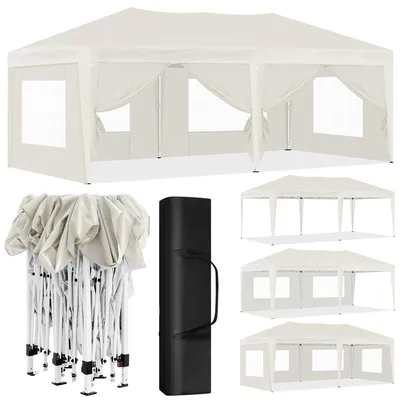 Obrázok produktu pre Páty stan – Skladací – Záhradný pavilón – 3x6 m – Vodotesný – Nastaviteľná výška – Altán – Odolný voči UV žiareniu