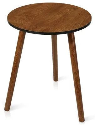 Obrázok produktu pre Konferenčný stolík – Okrúhly príborník – 40 x 40 x 41 cm – Kovová konštrukcia – Hnedý