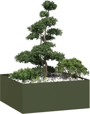 Productafbeelding van Maison Exclusive - Plantenpot, olijgroen, 100x100x40 cm, staal