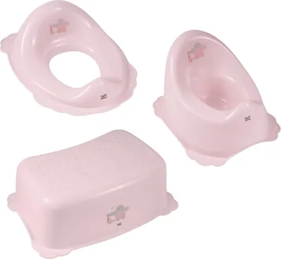 Produktbild von Pot + tabouret de marche + siège de toilette pour enfants, pour l'apprentissage des couches et des toilettes, matériau solide, caoutchouc antidérapant couleur:rose, motif:Friends