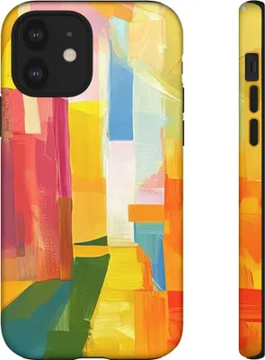 Produktbild von Abstrakte bunte Pinselstriche – Hülle Kompatibel mit iPhone 12