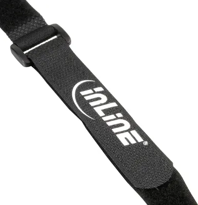 Produktbild von InLine Klettschlaufen 25x500mm, 10er, schwarz, Nylon, Schwarz, 500 mm, 20 mm, 25 mm, 58 g