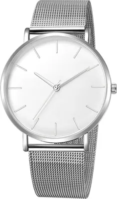 Produktbild von Modische Armbanduhr, schlichte Quarzuhr für Studenten, schlichte Armbanduhr mit Mesh-Armband, Quarzuhr mit Stahlarmband
