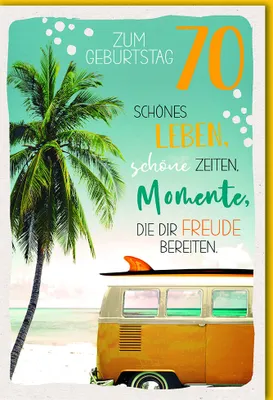Produktbild von 70. Geburtstag - Glückwunschkarte im Format 11,5 x 17 cm mit