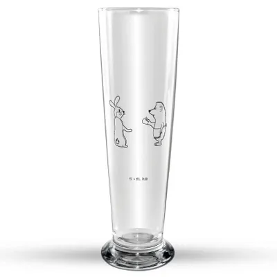 Produktbild von Mr. & Mrs. Panda Bierglas Hase Igel - Transparent - Geschenk, Weißbierglas, Bier Glas, Weizen, Herzschmerz, Trennungsschmerz, Weizenbier, Tiermotive, Trösten, und