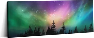 Produktbild von Polarlicht – Leinwandbild Wandbild – 125x50 cm – Leinwandbilder – Wandbilder – Schlafzimmer – Flur