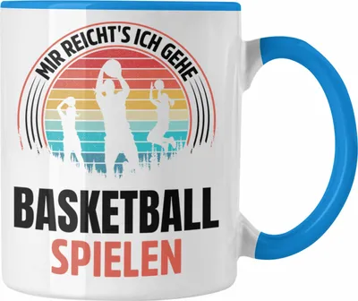 Produktbild von Trendation - Mädchen Basketballspielerin Geschenkidee Tasse Frauen Basketball (Blau)