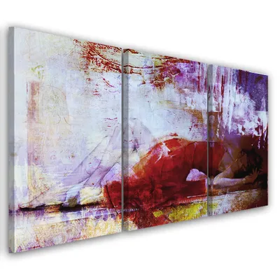 Immagine prodotto di Trittico su tela rosso altro 60x40 cm Feeby rosso quadro da parete pronto per essere appeso