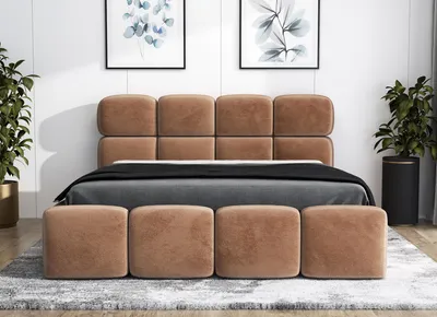 Produktbild von Polsterbett NEW YORK 140x200 mit Matratze und Bettkasten. Farbe: Braun.
