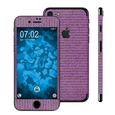 Produktbild von 2 x Glitzerstreifen-Folienset für Apple iPhone 7 / 8 / SE 2020 rosa PhoneNatic Schutzfolien