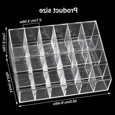 Productafbeelding van Lippenstift Organizer met 24 Vakken - Transparant Acryl Cosmetica Organizer voor Lippenstiften en Nagellak