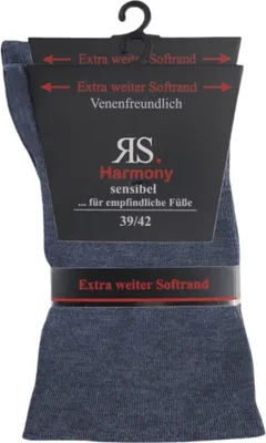 Produktbild von 2 Paar Socken Baumwolle Herren extra weit breit ohne Gummi RS Harmony jeans 39/42