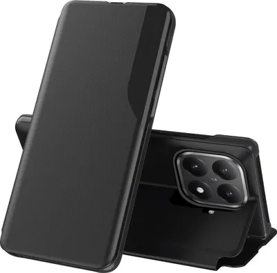 Image de Etui pour Xiaomi 15T Pro, étui en cuirPolyuréthaneavec fenêtre et fonction stand noir