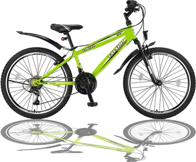 Produktbild von 24 Zoll Mountainbike Fahrrad mit Gabelfederung & Beleuchtung 21-GANG SHIMANO FSTR GREEN