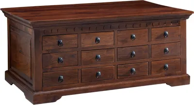 Image de MASSIVMOEBEL24 | Table basse 120x70 Acacia laqué Nougat OXFORD #322