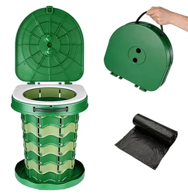 Produktbild von Faltbare Campingtoilette mit Deckel und 10 Müllsäcken