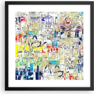 Produktbild von Gerahmtes Poster - Schwarzer Rahmen - Straße Graffiti Wand Wandmalerei - 40x40 cm - Wand Bild - Wanddeko - Wandbilder - Wandposter - Bilderrahmen - Bilder - Kunstdruck - Wandbild - P2BAC40x40-2907