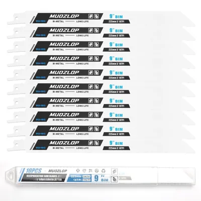 Productafbeelding van Zaagbladen set, 10 stuks, 225 mm, 18 TPI, voor metaal, bi-metaal met kobalt