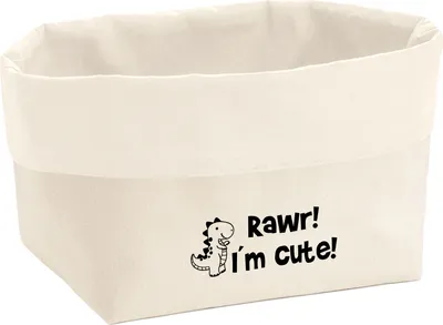 Produktbild von Huuraa Organizer T-Rex I`m cute 8 Liter Large Canvas Baumwolle Utensilo Geschenkidee