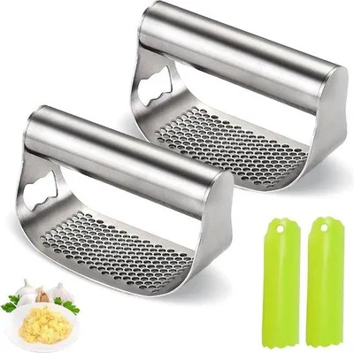 Produktbild von Edelstahl Knoblauchpresse mit Flaschenöffner 2er Set