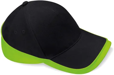 Produktbild von Beechfield B171 | Teamwear Competition Cap / Kappe / Mütze / Hut - Farbe: Black/Lime Green - Größe: One Size