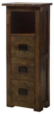 Produktbild von MASSIVMOEBEL24 Kommode Mango 50x30x120 braun lackiert RAILWAY #481