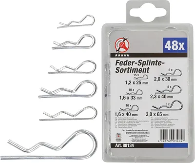 Obrázok produktu pre KRAFTMANN 88134 Feder-Splinte-Sortiment 48-tlg.