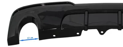 Productafbeelding van Diffusor voor BMW 5-serie F10 F11, niet-LCI en LCI modellen, bouwjaar 2011-2017, met M-Technik uitstraling, glanzend zwart.