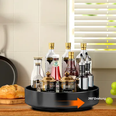 Produktbild von Fretoo Gewürzregal, Küchenregal aus Edelstahl um 360° Drehbar, Multifunktionales Lagerregal zur Aufbewahrung von Gewürzen, Kosmetika, Snacks und Anderen Kleinigkeiten