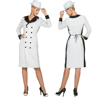 Image de Costume de gangster pour femme, blanc, taille 44