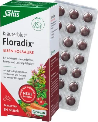 Produktbild von Salus Floradix Eisen Folsäure Tabletten 84 Stk