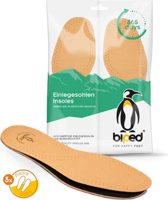 Produktbild von biped 3 Paar Leder Einlegesohlen mit Aktivkohle z1724(42 - 43)