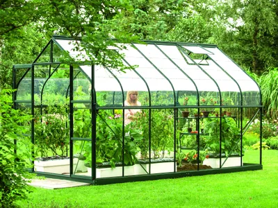 Produktbild von Vitavia Gewächshaus "Dione 11500" inkl. Stahlfundamentrahmen smaragd grün 11,5 m² 3 mm ESG