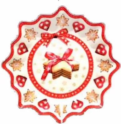 Produktbild von Pappteller Sternform Weihnachten Gebäck mehrfarbig Ø27cm 2 Stück